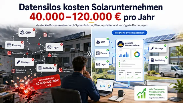 Datensilos kosten Solarunternehmen zwischen 40000 und 120000 Euro pro Jahr