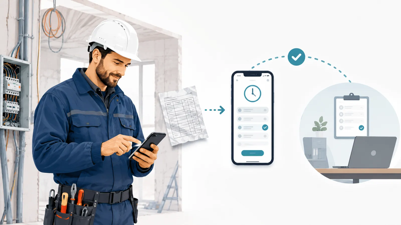 Digitale Stundenzettel Elektrohandwerk